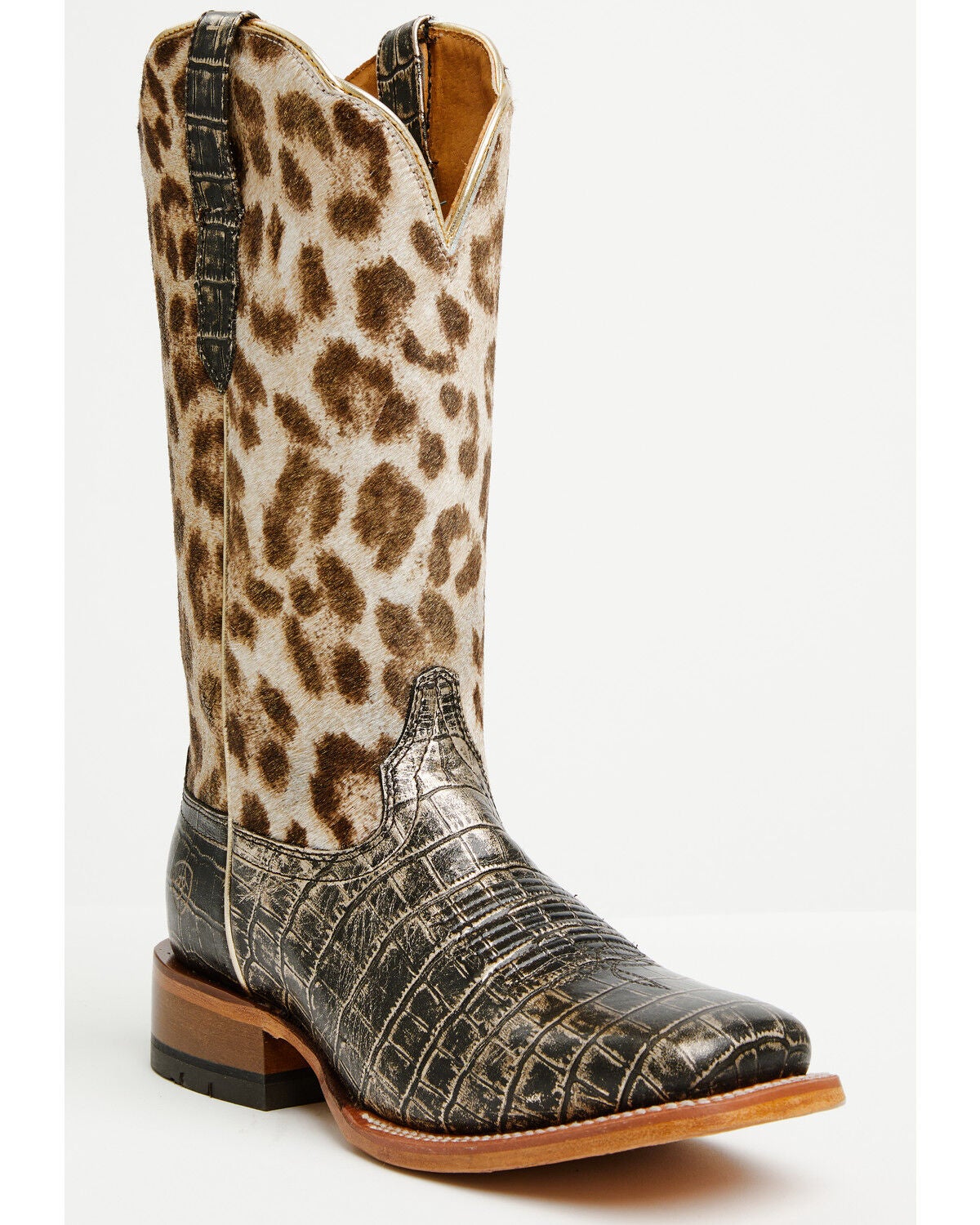 Ariat Women's Frontier Farrah Western Boots - Broad Square Toe, Leopard, hi-res