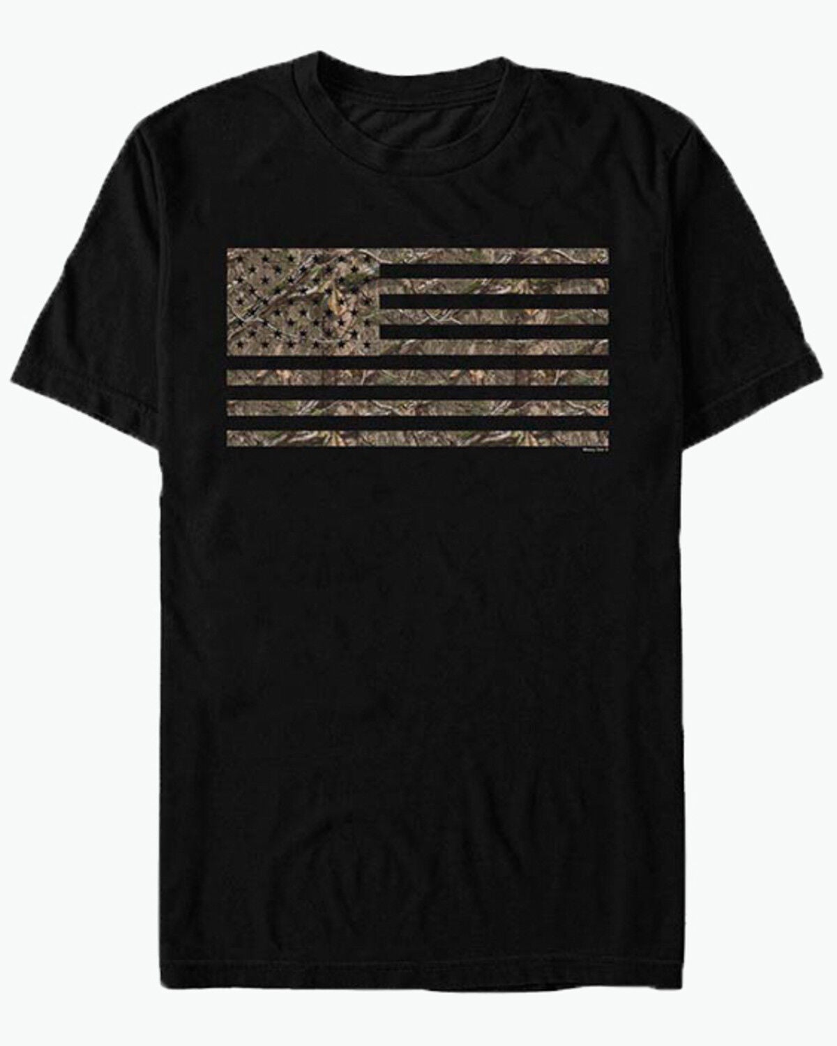 Image #1 - Mossy Oak Men's The Land American Flag Short Sleeve Graphic T-Shirt, Black, hi-res