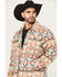 Image #2 - Cripple Creek Men's Southwestern Print Sherpa Lined Blanket Shirt Jacket, Cream/red, hi-res