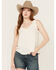Image #1 - Eyeshadow Women's Lace Trim Tank Top, Ivory, hi-res