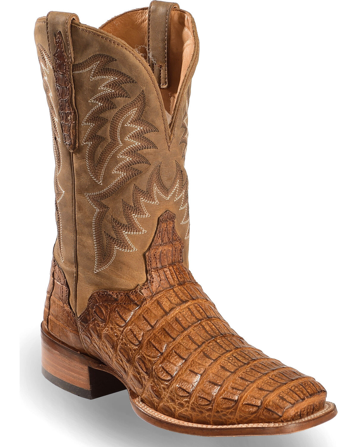 Image #1 - El Dorado Men's Handmade Caiman Western Boots - Broad Square Toe, , hi-res