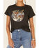 Blended Women's Take It Easy Circle Graphic Short Sleeve Tee , Charcoal, hi-res