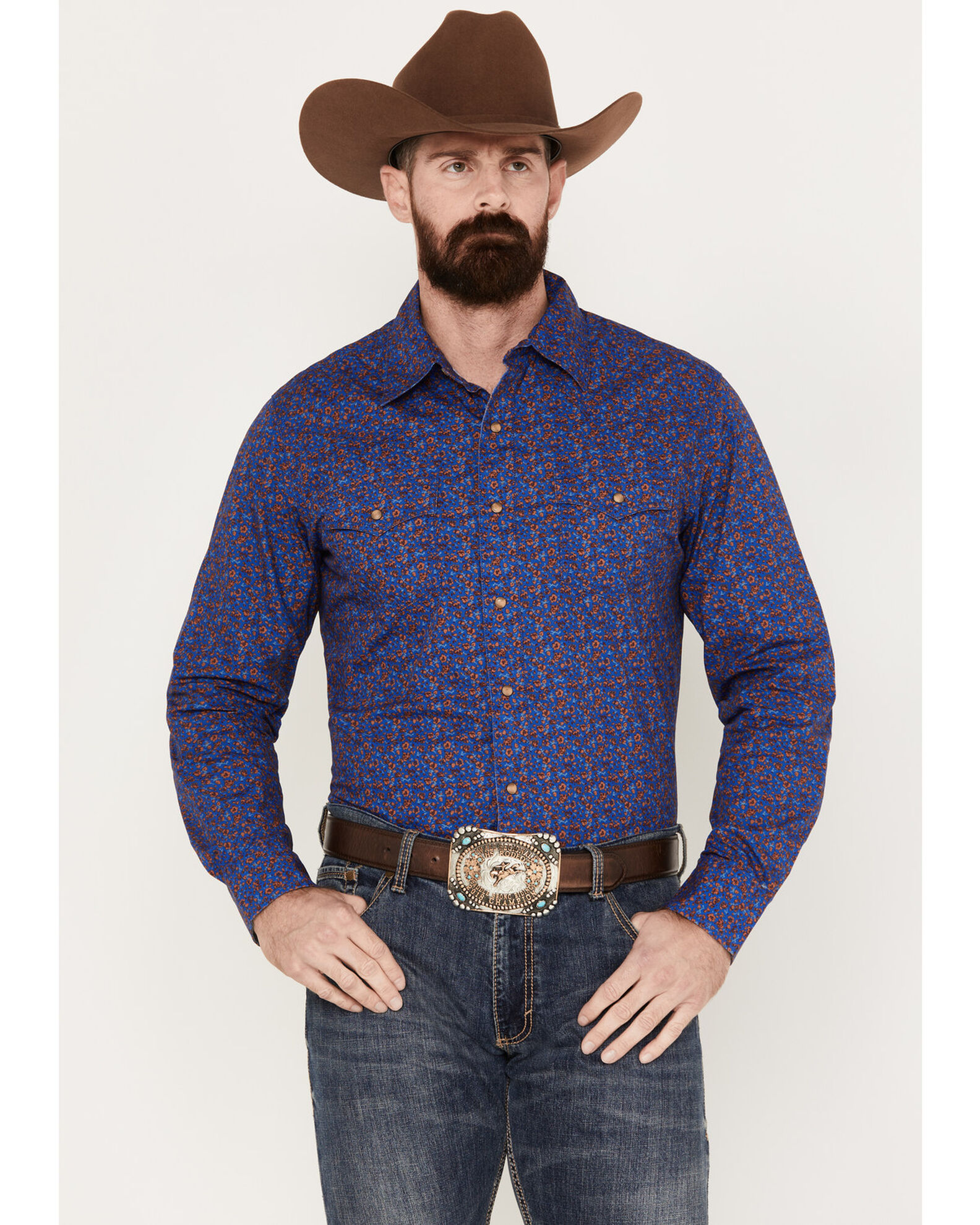 Wrangler Retro Men s Floral Western Snap Shirt