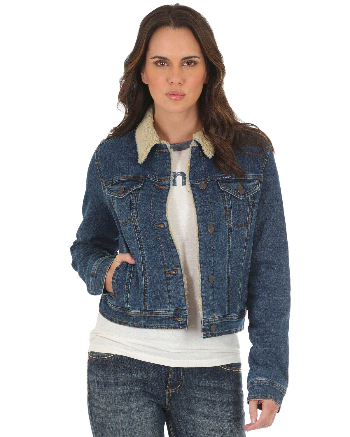 womens jean jacket sherpa