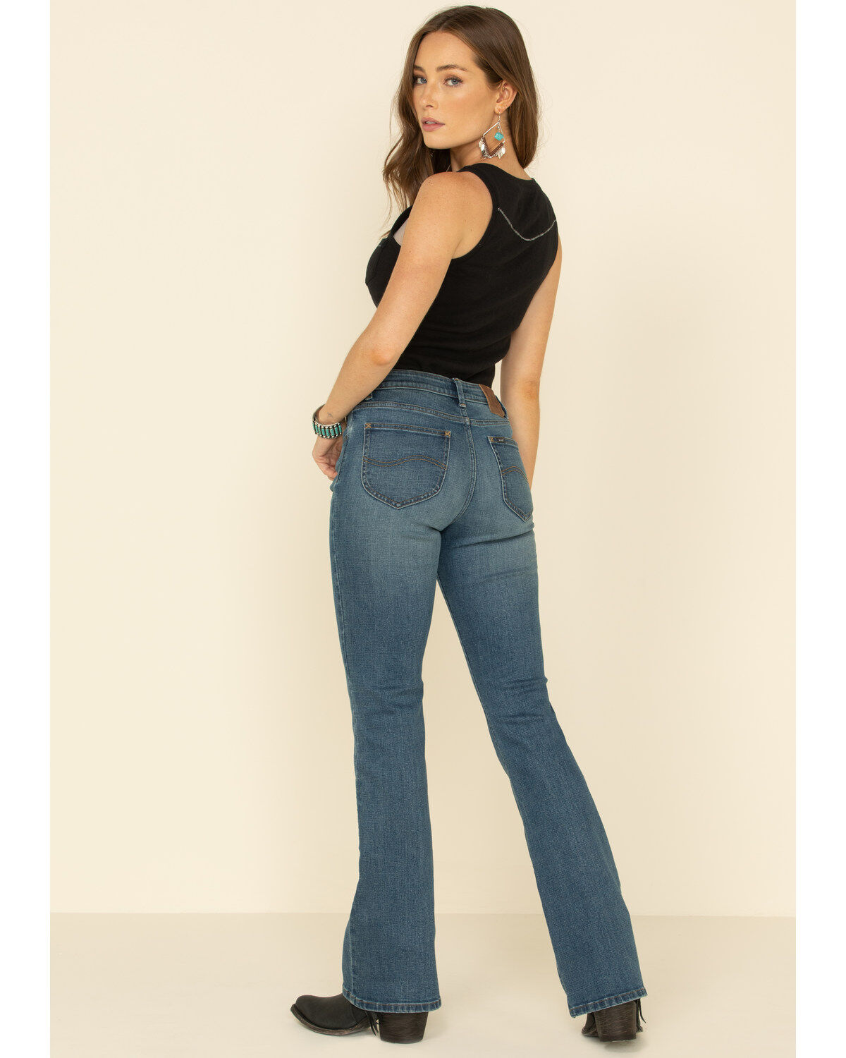 lee bootcut mid rise jeans