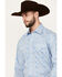 Image #2 - Stetson Men's Medallion Print Long Sleeve Pearl Snap Western Shirt, Blue, hi-res