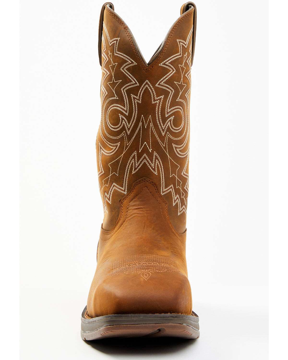 Image #4 - Durango Men's Rebel Pull On Waterproof Work Western Boots - Steel Toe, Brown, hi-res