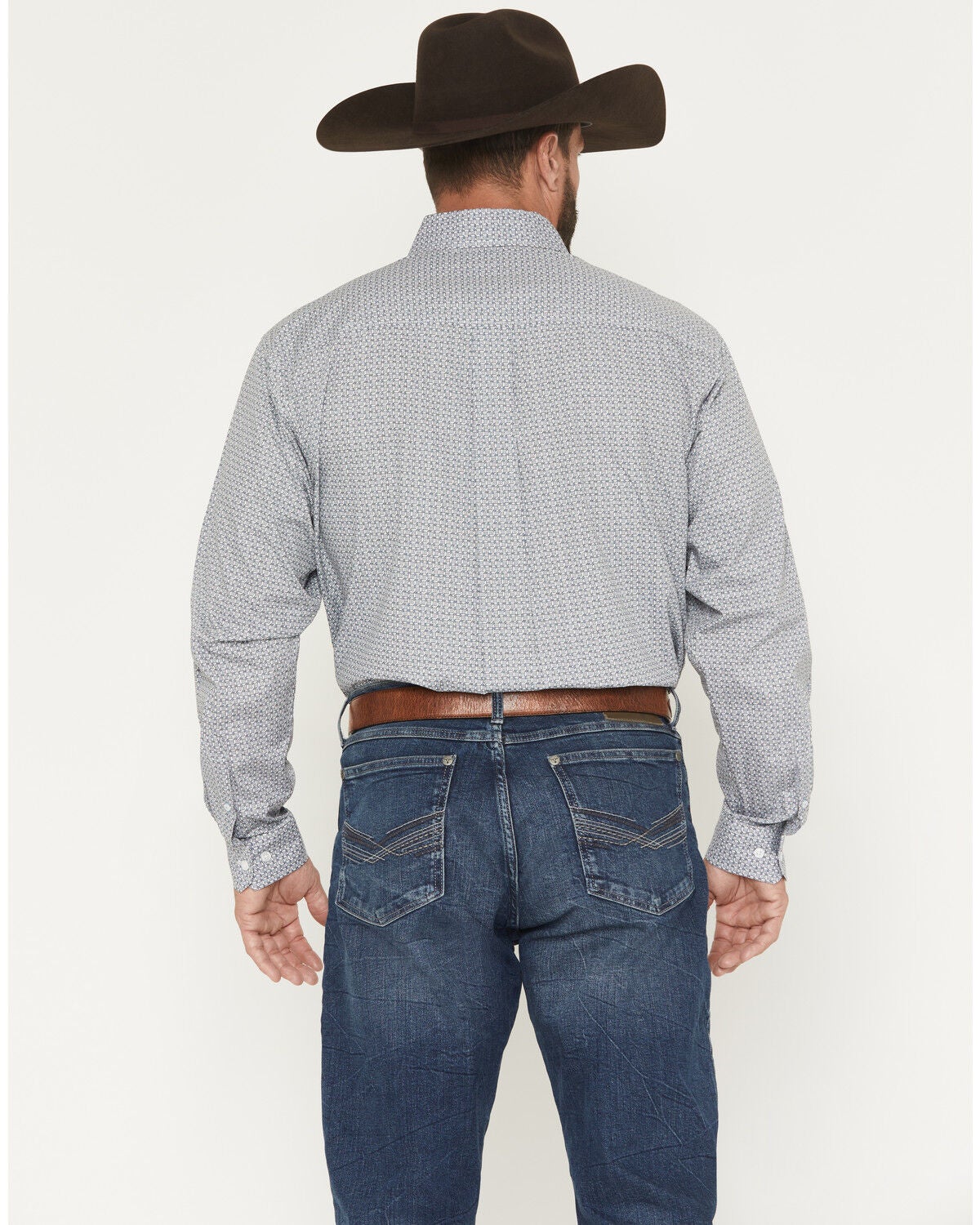 Image #4 - Cinch Men's Geo Print Long Sleeve Button-Down Western Shirt, White, hi-res