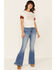 Image #2 - Shyanne Women's Sand Whiskey Lace Inset Graphic Tee, Sand, hi-res
