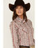 Image #2 - Rough Stock by Panhandle Women's Wallpaper Print Long Sleeve Pearl Snap Stretch Western Shirt, Orange, hi-res