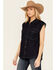 Image #2 - Flying Tomato Women's Dark Wash Denim Vest, Blue, hi-res