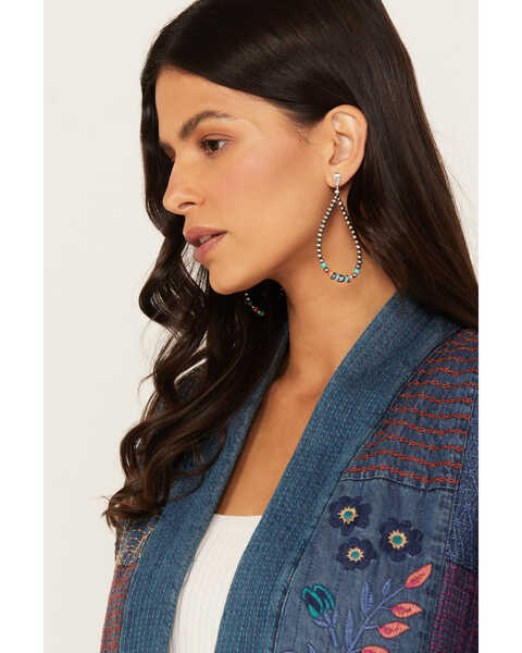 Paige Wallace Women's Navajo Pearl Single Loop Earrings, Turquoise, hi-res