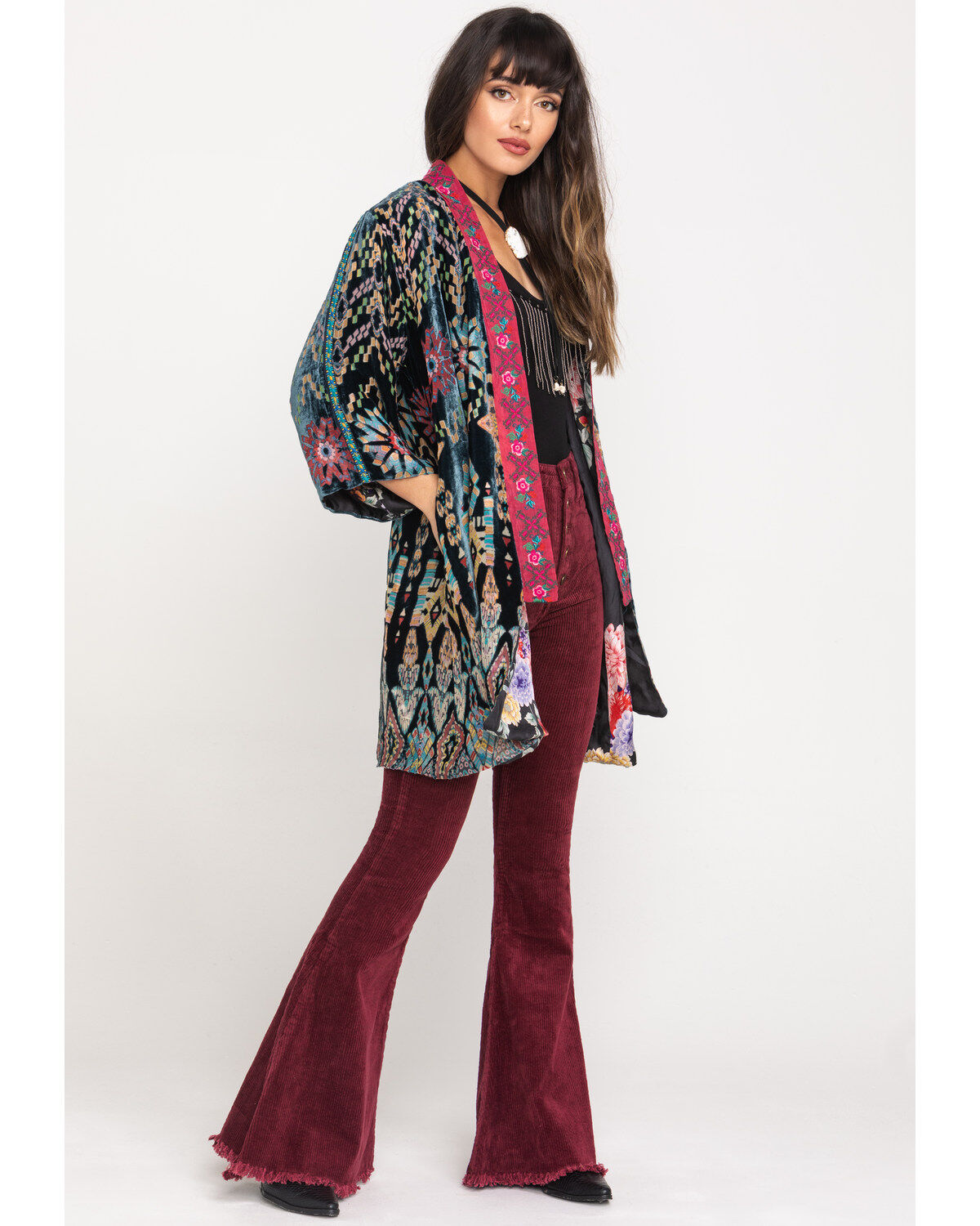 Image #6 - Johnny Was Women's Payden Reversible Kimono, Black, hi-res