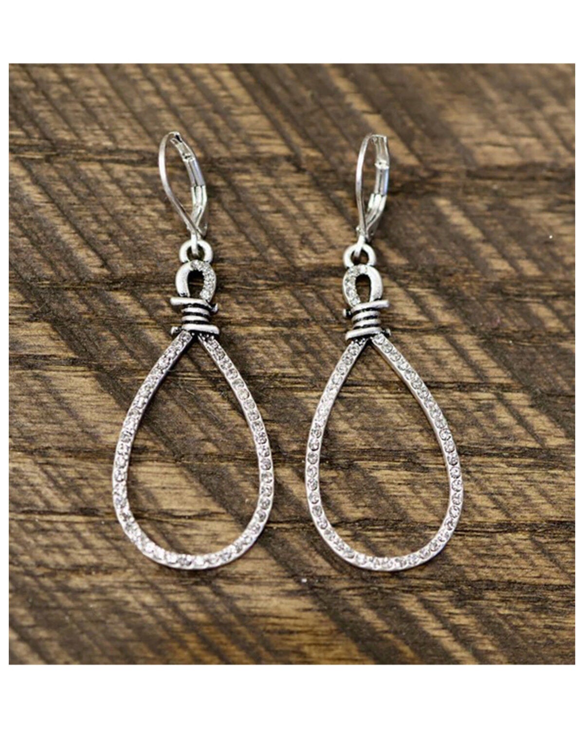 Image #1 - Lainey Wilson Women's Barbed Wire Embellished Earrings, Silver, hi-res