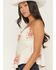 Image #2 - Shyanne Women's Floral Print Sleeveless Satin Tank Top, Cream, hi-res