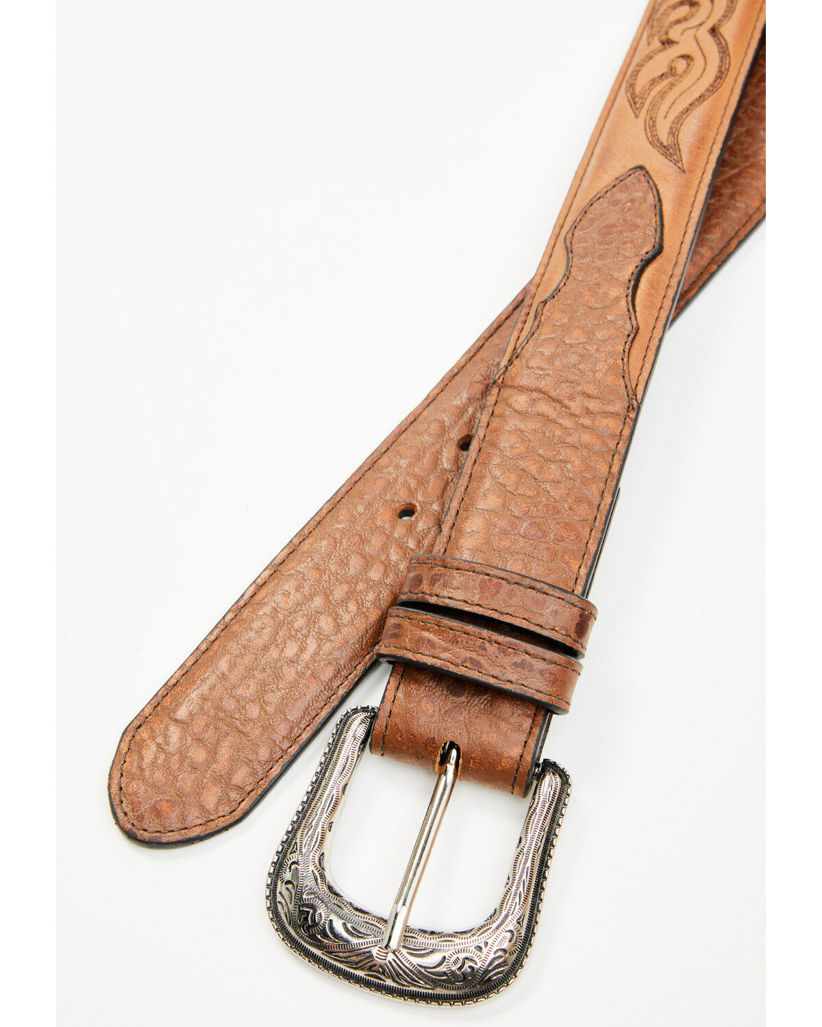 Image #2 - Cody James Men's Cade Stitched Leather Belt, Chestnut, hi-res