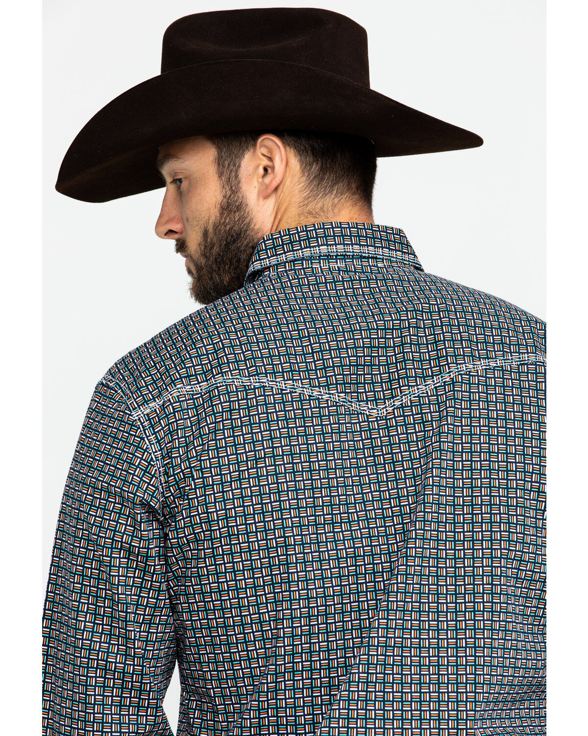 Image #5 - Wrangler 20X Men's Advanced Comfort Competition Geo Print Long Sleeve Western Shirt , , hi-res