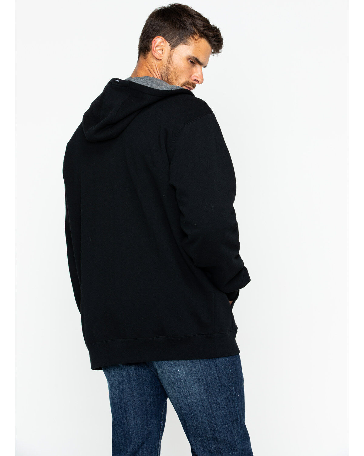 Image #5 - Hawx Men's Zip-Front Work Hooded Jacket, Black, hi-res