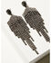 Image #2 - Wonderwest Women's Gem Fringe Earrings, Pewter, hi-res