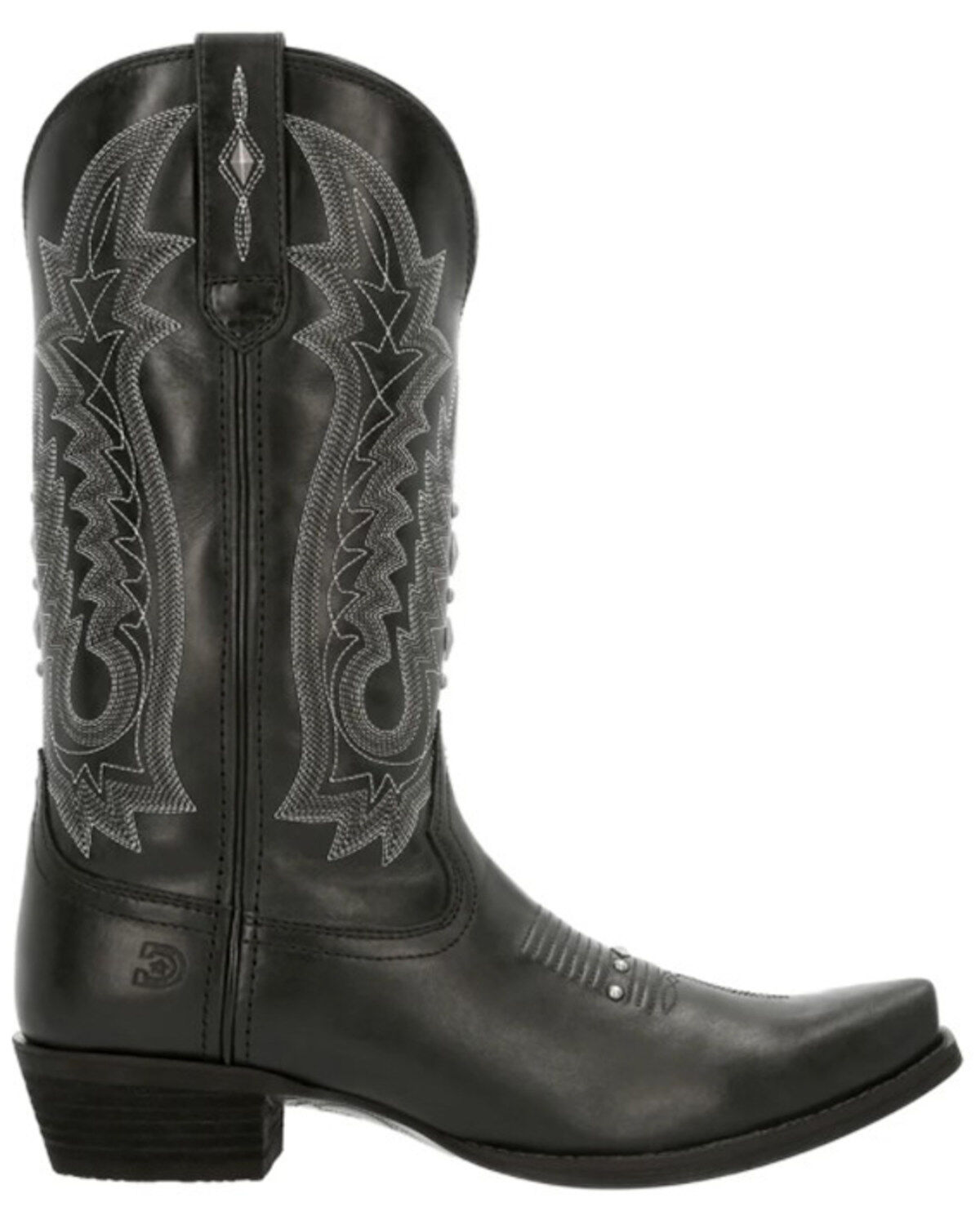 Image #2 - Durango Women's Crush Antique Studded Western Boots - Snip Toe, Black, hi-res