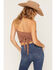 Image #4 - Cleo + Wolf Women's Running Horse Strapless Tie Top, Brown, hi-res