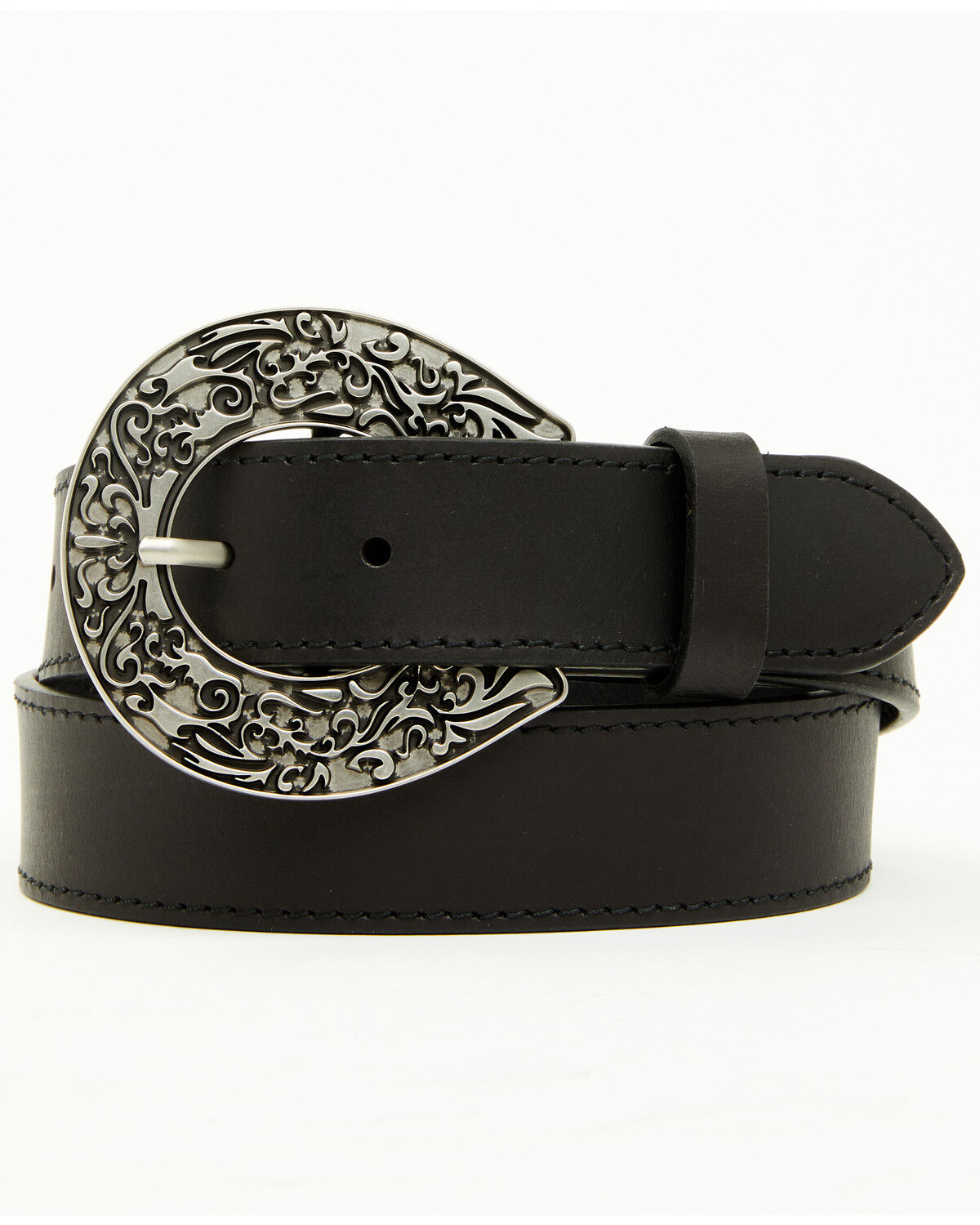 Image #2 - Idyllwind Women's Ember Horseshoe Buckle Belt, Black, hi-res