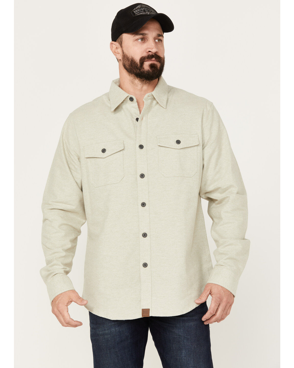 Image #1 - Dakota Grizzly Men's Major Long Sleeve Button-Down Flannel Shirt, Natural, hi-res