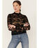 Panhandle Women's Floral Lace Long Sleeve Top, Black, hi-res