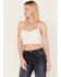 Shyanne Women's Mesh Embroidered Bandeau Tank Top, Cream, hi-res