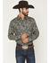 Image #1 - Gibson Trading Co Men's Last Call Paisley Print Long Sleeve Butt-Down Western Shirt - Tall, Black, hi-res