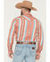 Image #4 - Panhandle Slim Men's Southwestern Striped Long Sleeve Pearl Snap Western Shirt, Red, hi-res
