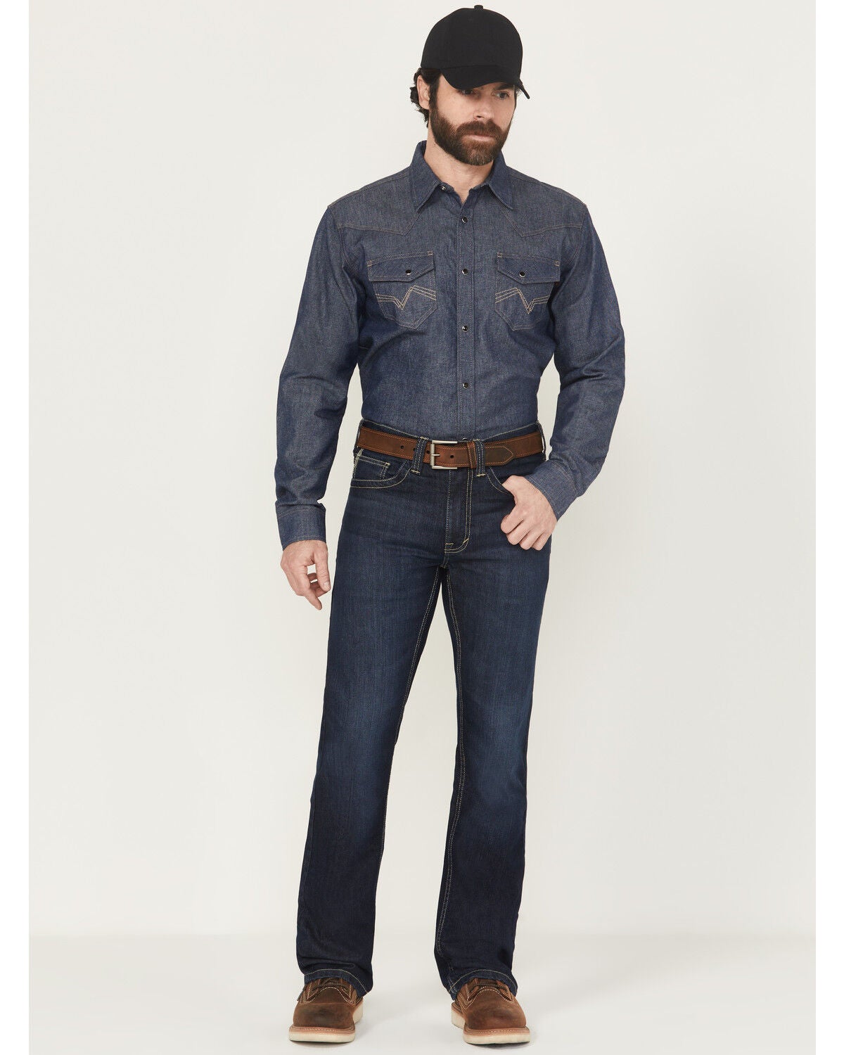 Cody James Men's FR Dark Wash Slim Bootcut Stretch Denim Work Jeans, Dark Wash, hi-res