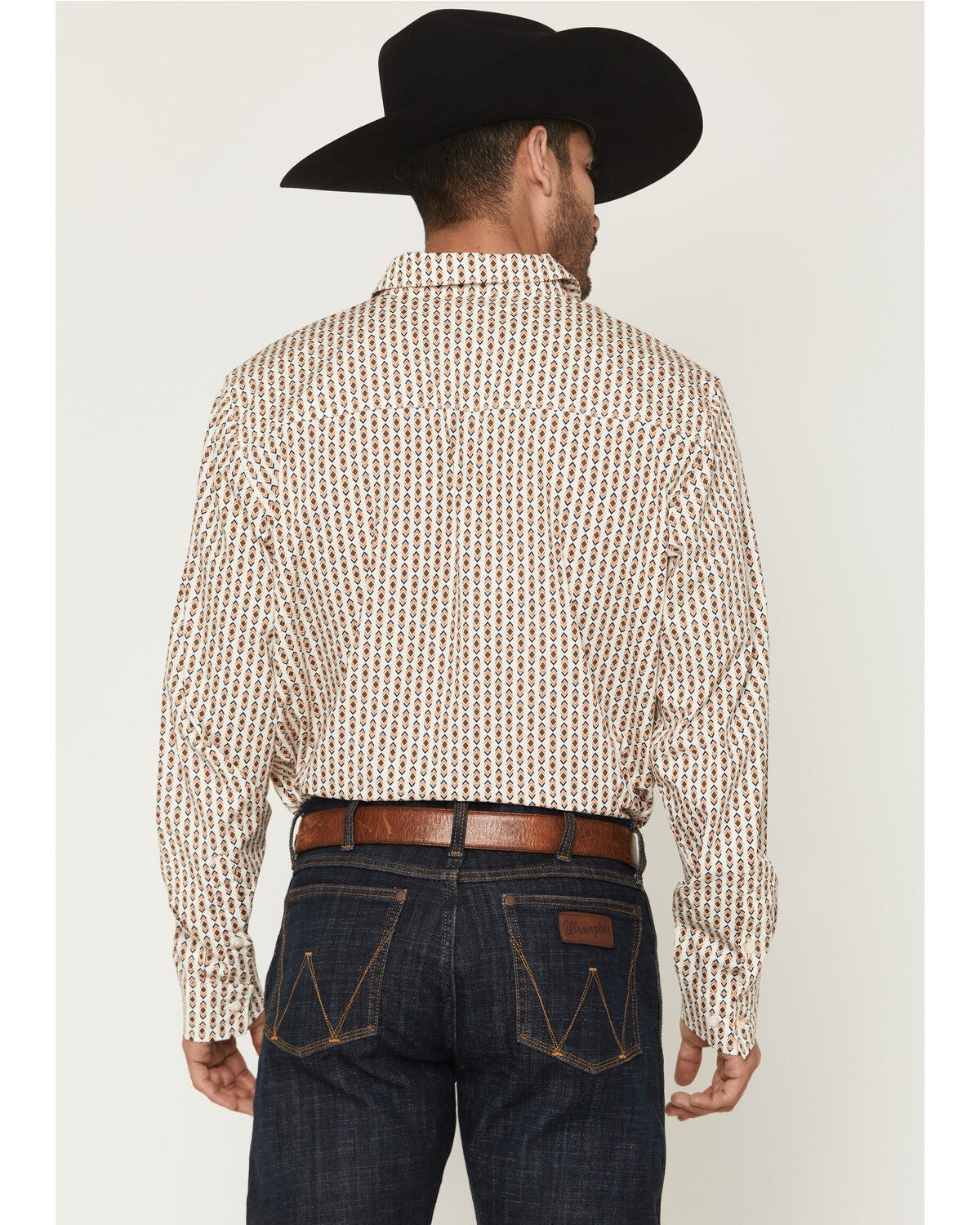 Image #4 - Gibson Trading Co Men's Arrowline Geo Stripe Print Long Sleeve Button-Down Western Shirt - Big, White, hi-res