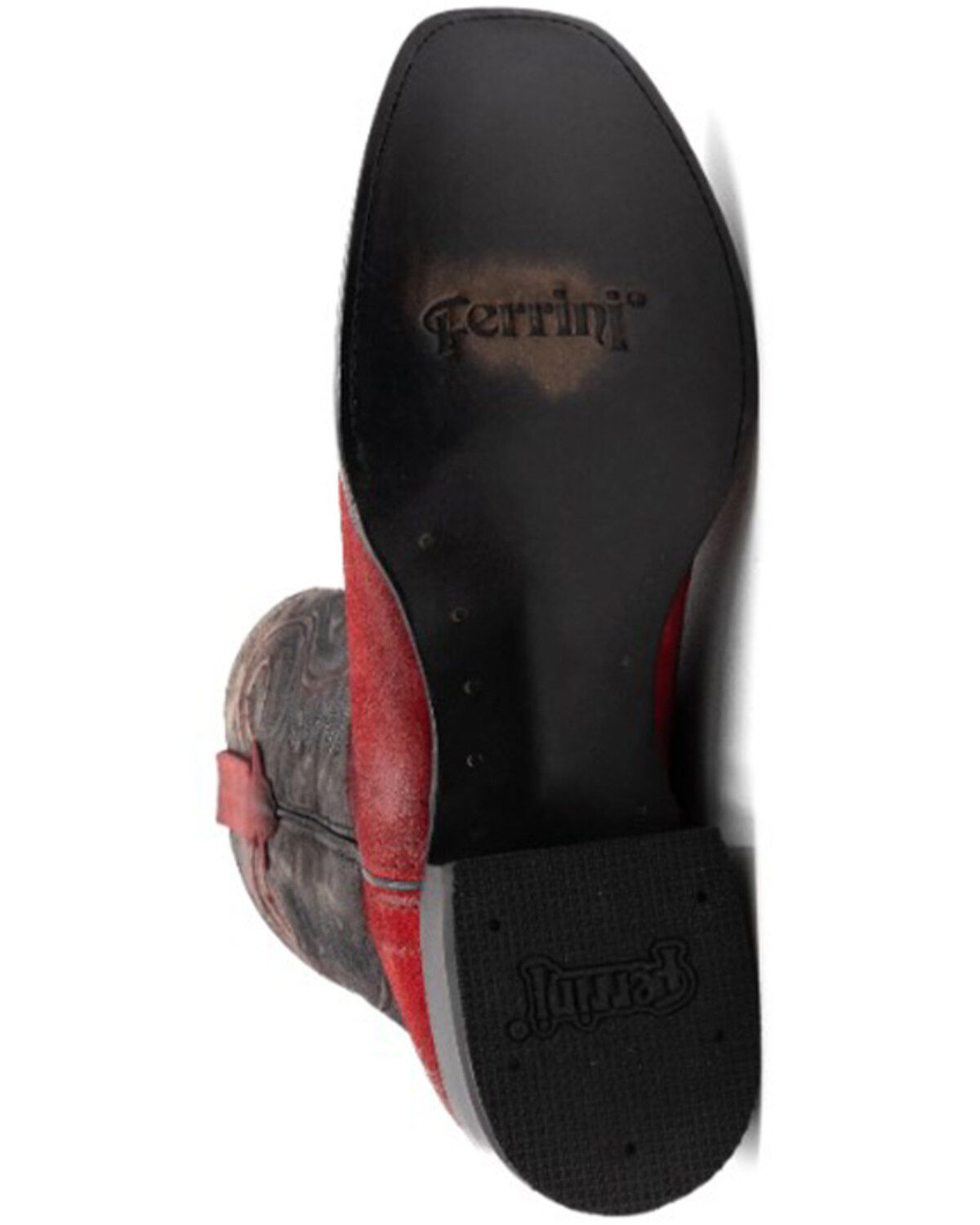 Image #7 - Ferrini Men's Roughrider Western Boots - Square Toe, Red, hi-res