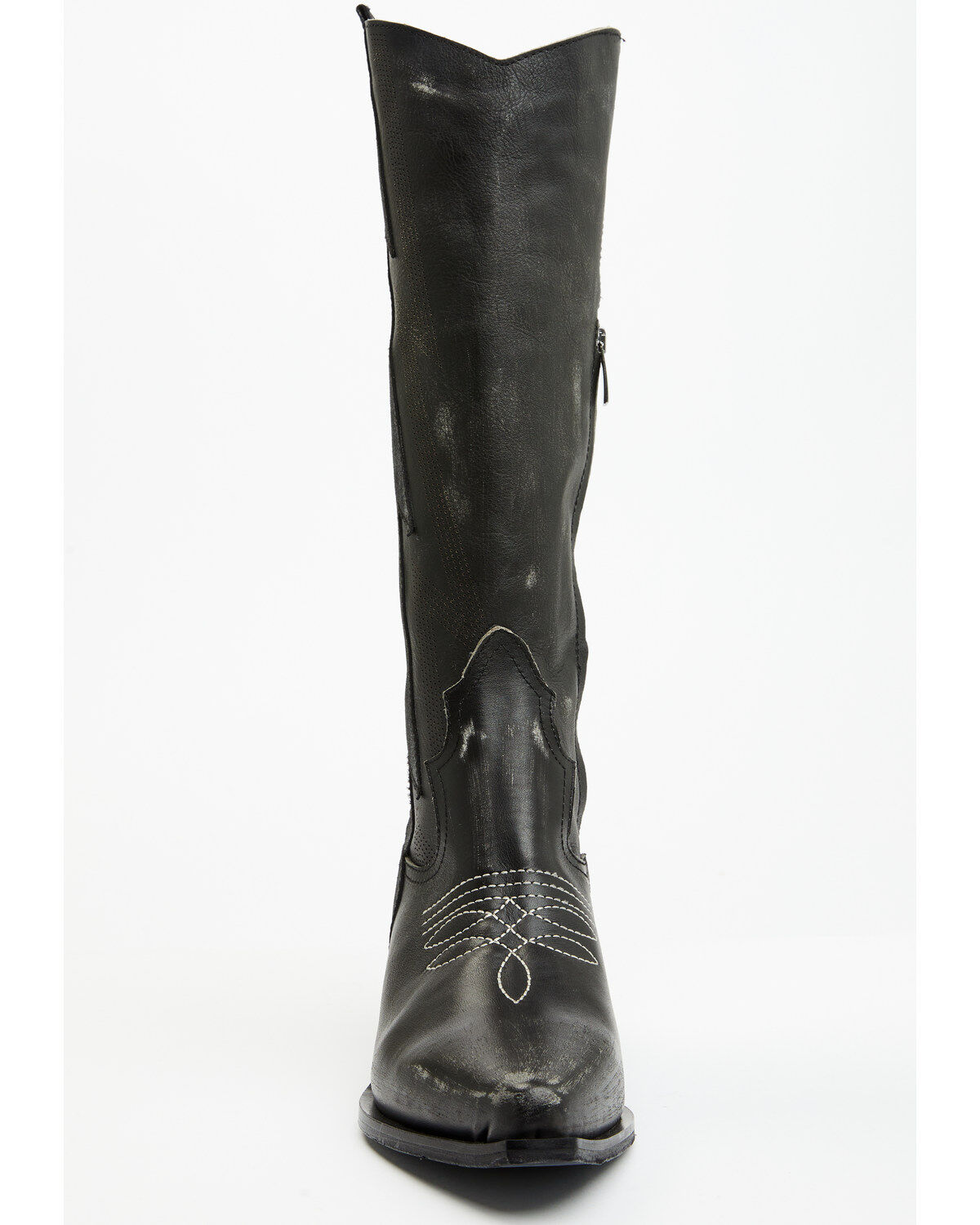 Image #4 - Italian Cowboy Women's Bolt Overlay Tall Western Boots - Snip Toe, Dark Grey, hi-res