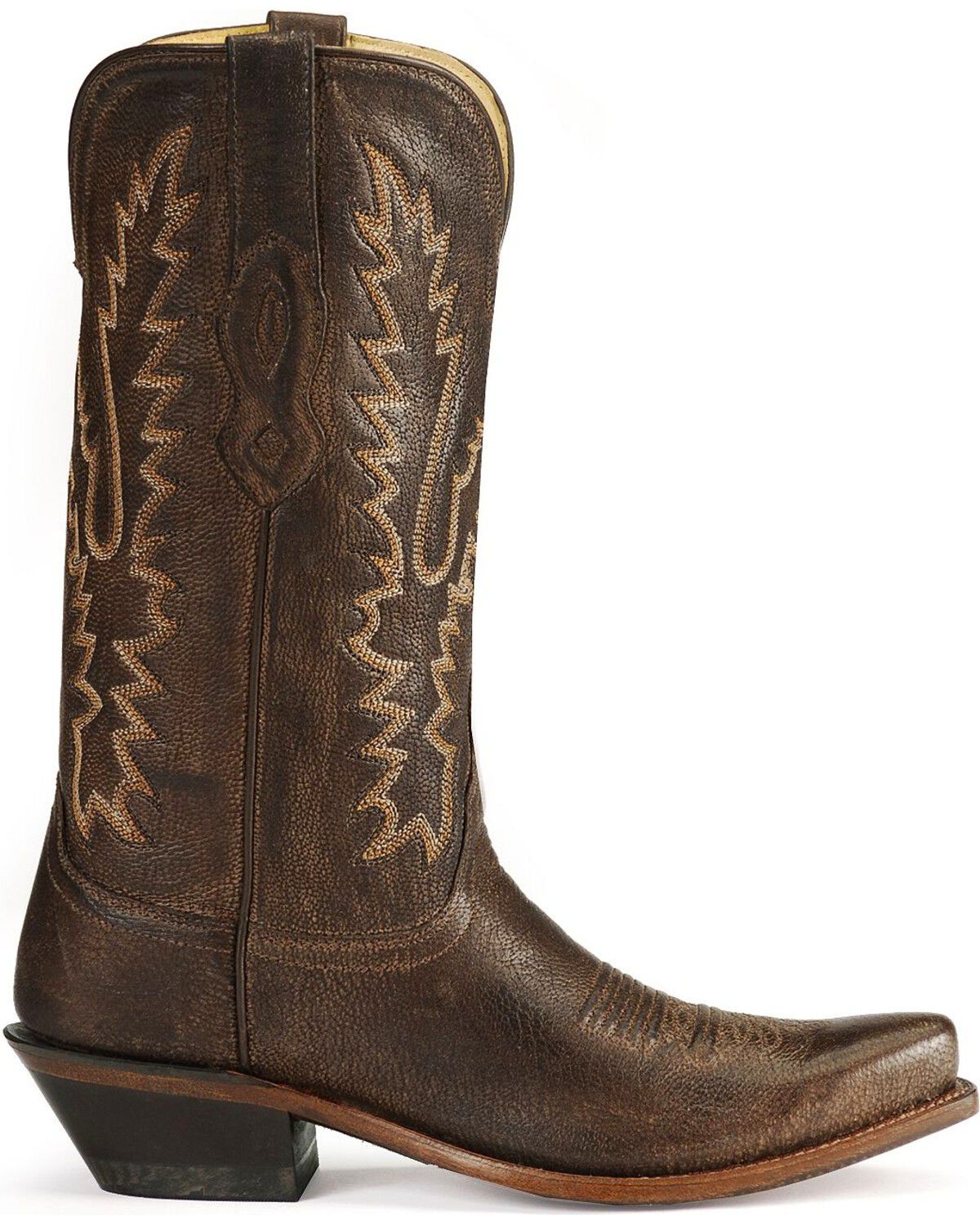 Image #2 - Old West Women's Distressed Leather Western Boots  - Snip Toe, , hi-res