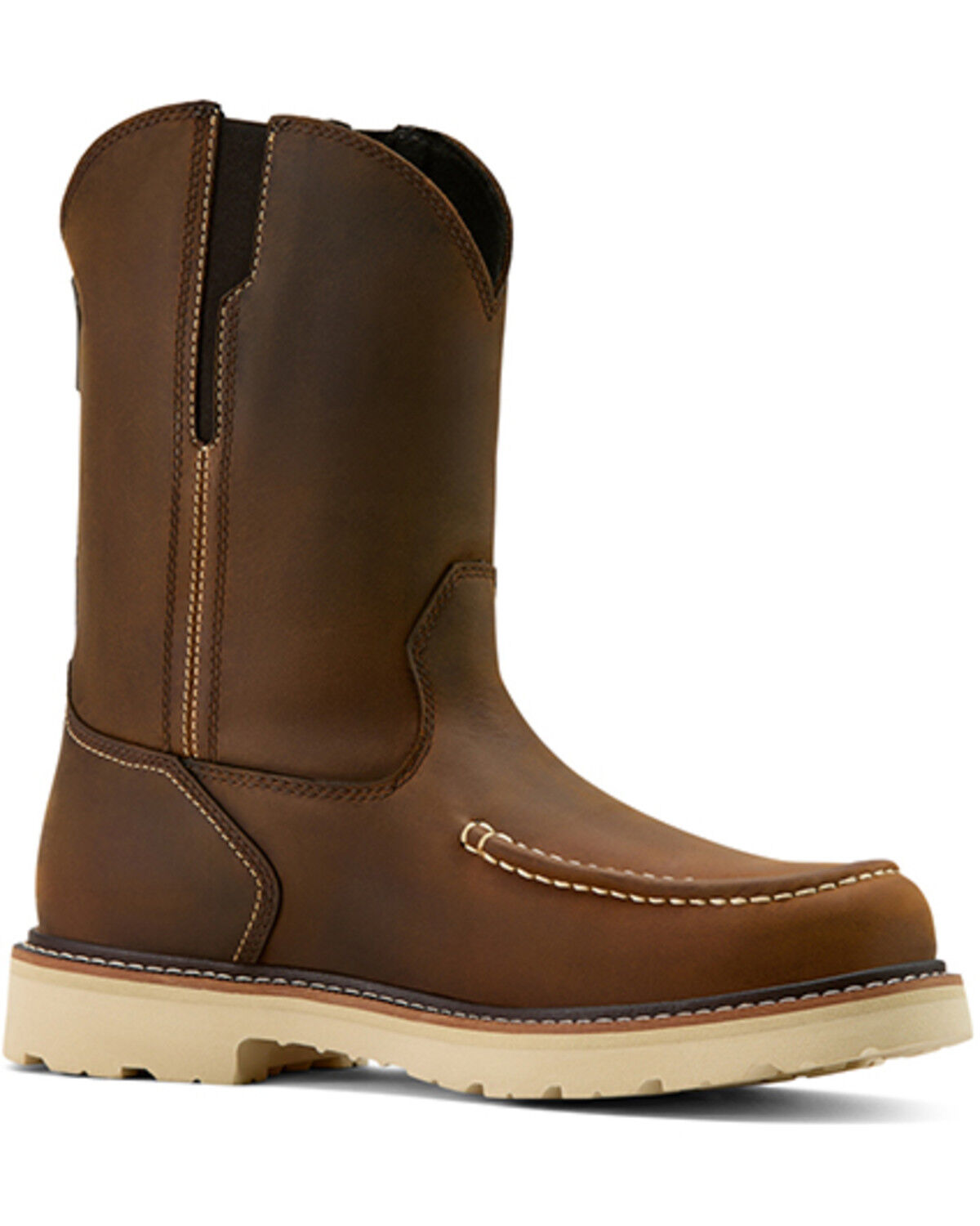 Image #1 - Ariat Men's Rebar Lift Pull-On Moc Work Boots - Soft Toe, Brown, hi-res