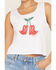 Image #3 - Wrangler Retro Women's Cherry Boot Graphic Tank, White, hi-res