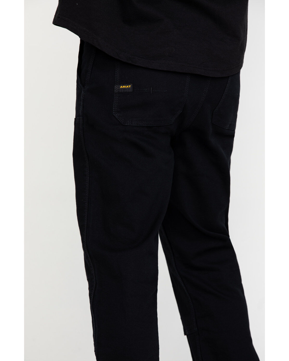 Image #4 - Ariat Men's Rebar M4 Made Tough Durastretch Double Front Straight Work Pants, Black, hi-res