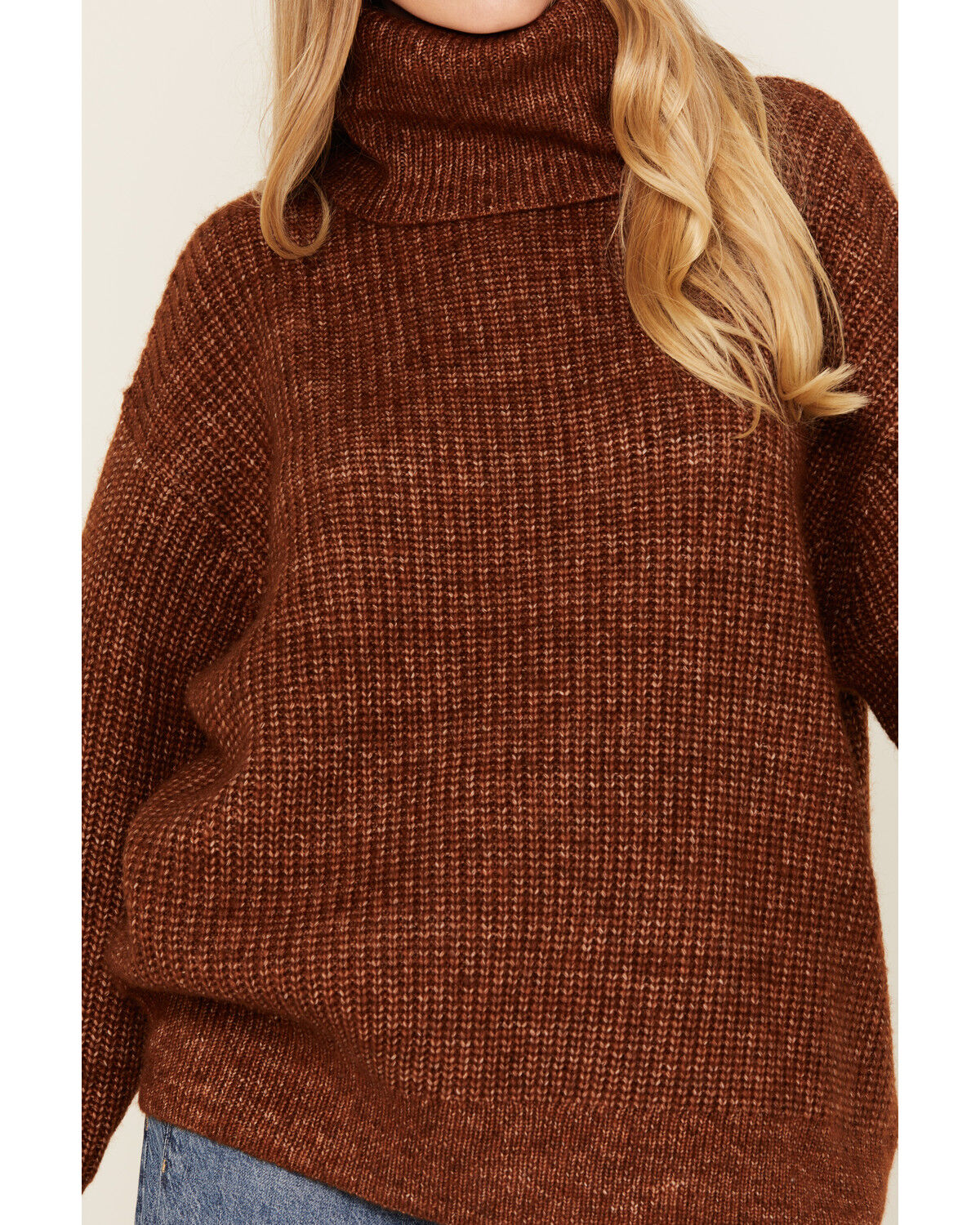 Image #3 - Cleo + Wolf Women's Oversized Turtleneck Sweater, Rust Copper, hi-res