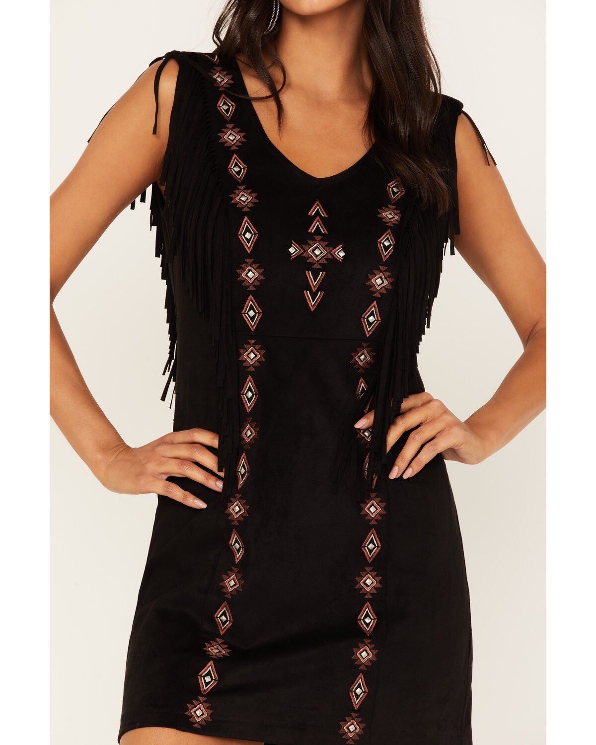Image #3 - Idyllwind Women's Central Pike Fringe Embroidered Dress, Black, hi-res