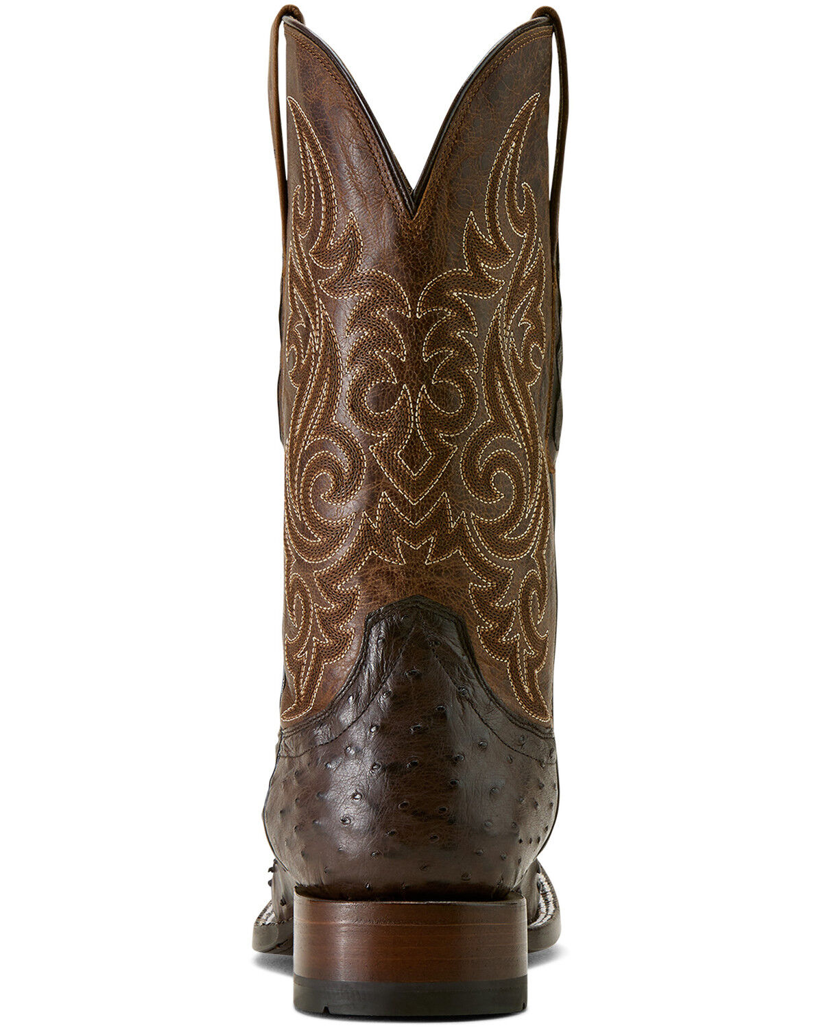 Image #5 - Ariat Men's Classic Cash Exotic Ostrich Western Boots - Broad Square Toe, Brown, hi-res