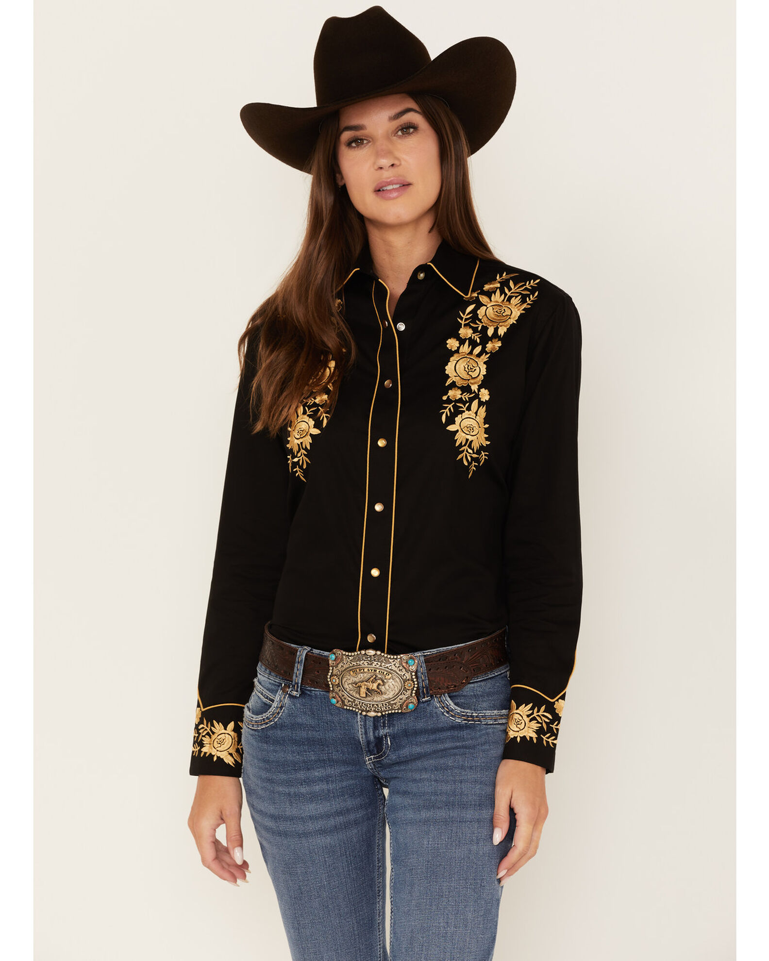 Rockmount Ranchwear Women's Cascading Embroidered Floral Print