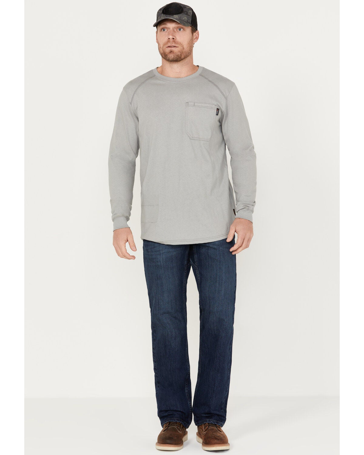 Hawx Men's FR Sheridan Dark Wash Straight Stretch Denim Jeans, Indigo, hi-res