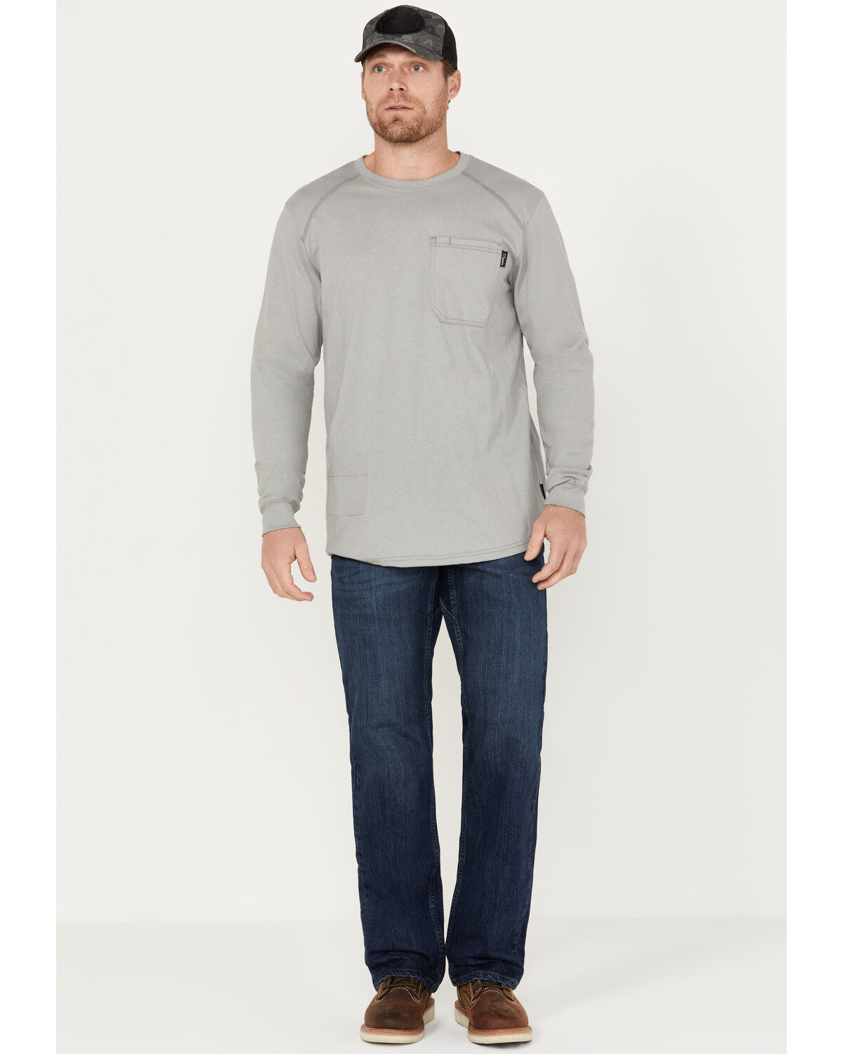Image #1 - Hawx Men's FR Sheridan Dark Wash Straight Stretch Denim Jeans, Indigo, hi-res