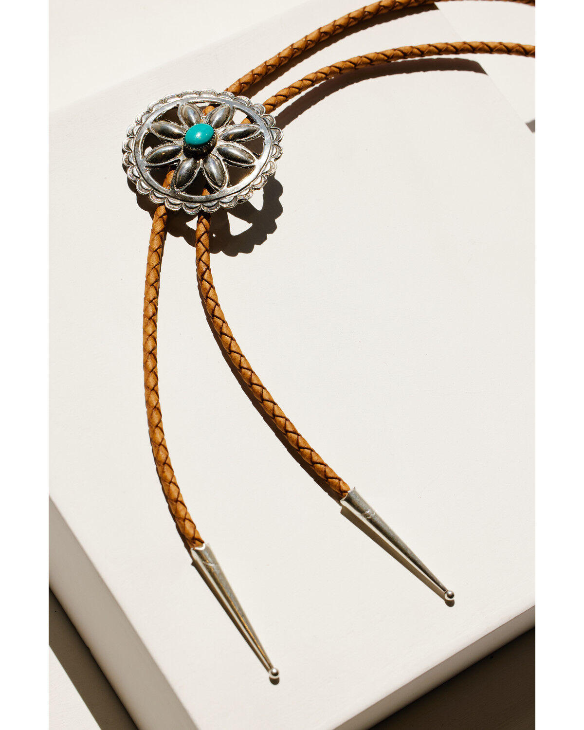 Image #2 - Broken Arrow Jewelry Women's Flower Bolo Tie, Silver, hi-res