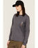 Image #2 - Timberland Pro Women's FR Cotton Core Long Sleeve Logo Pocket Tee, Charcoal, hi-res