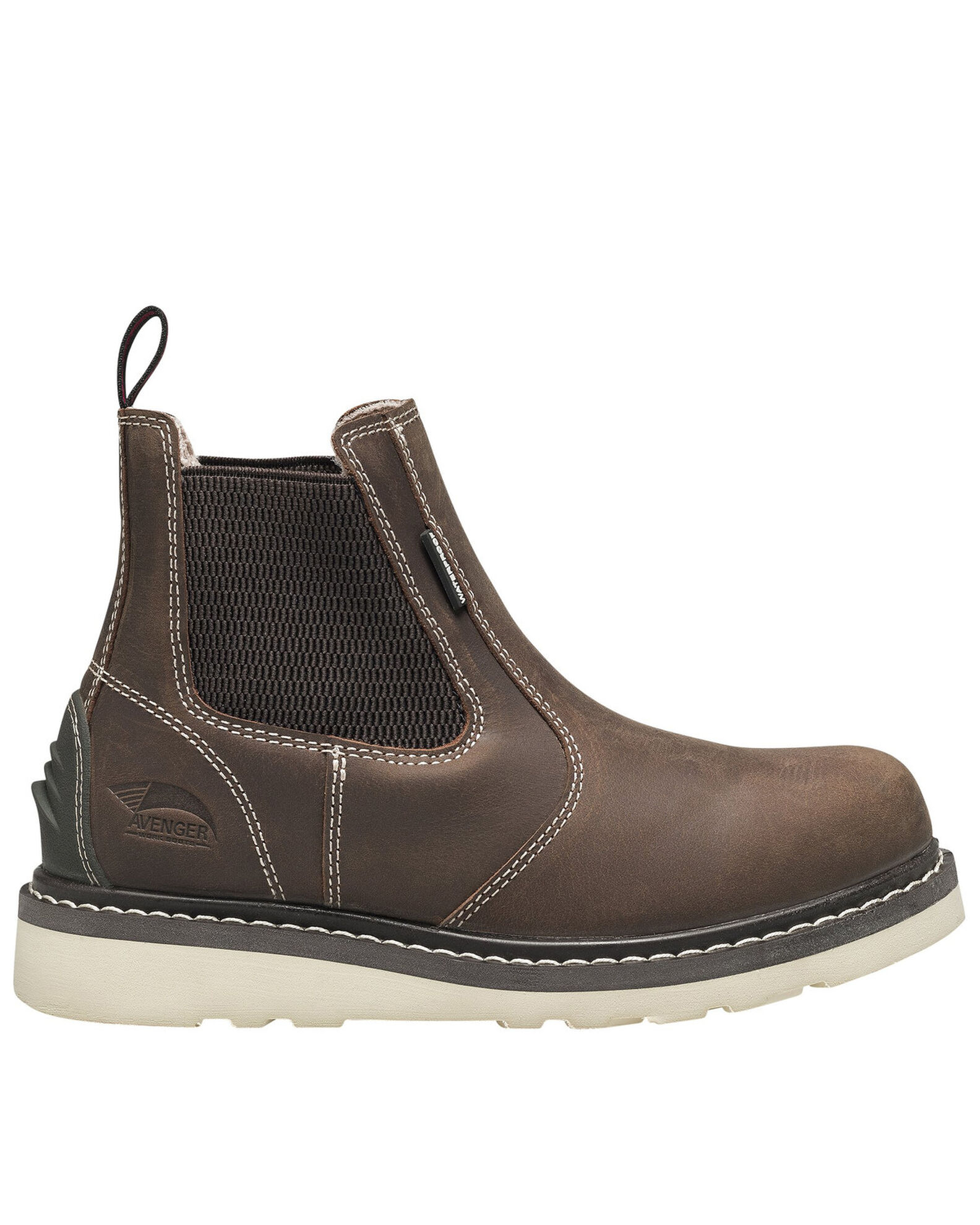 Image #2 - Avenger Women's Waterproof Chelsea Work Boots - Soft Toe, Brown, hi-res