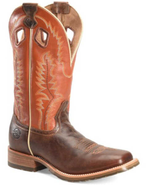 Image #1 - Double H Men's Casino Western Boots - Broad Square Toe, Brown, hi-res