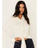 Image #1 - Idyllwind Women's Embroidered Tie Front Knit Long Sleeve Western Pearl Snap Shirt, Ivory, hi-res